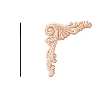 1/4 in. x 3-1/2 in. x 3-1/2 in. Birch Wood Angle Accent Moulding (2-Pack) | The Home Depot
