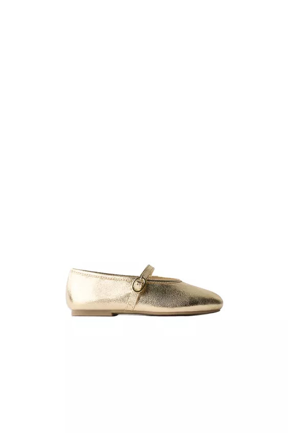 METALLIC BALLET FLATS | Zara UK