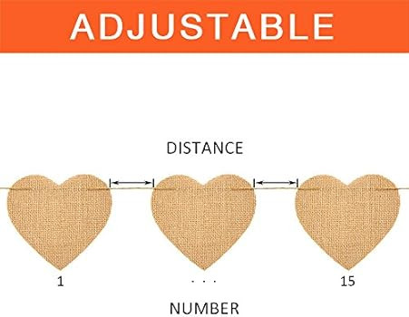 ThxToms (15 Pcs) Heart-Shape Burlap Banner, DIY Custom Banners, Party Decor for Birthday, Wedding... | Amazon (US)