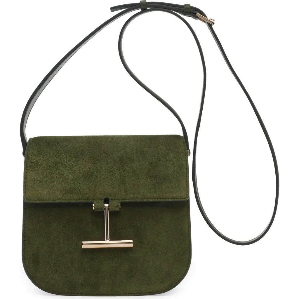 TOM FORD Mini Suede Crossbody Bag in 1E018 Moss Green at Nordstrom | Nordstrom