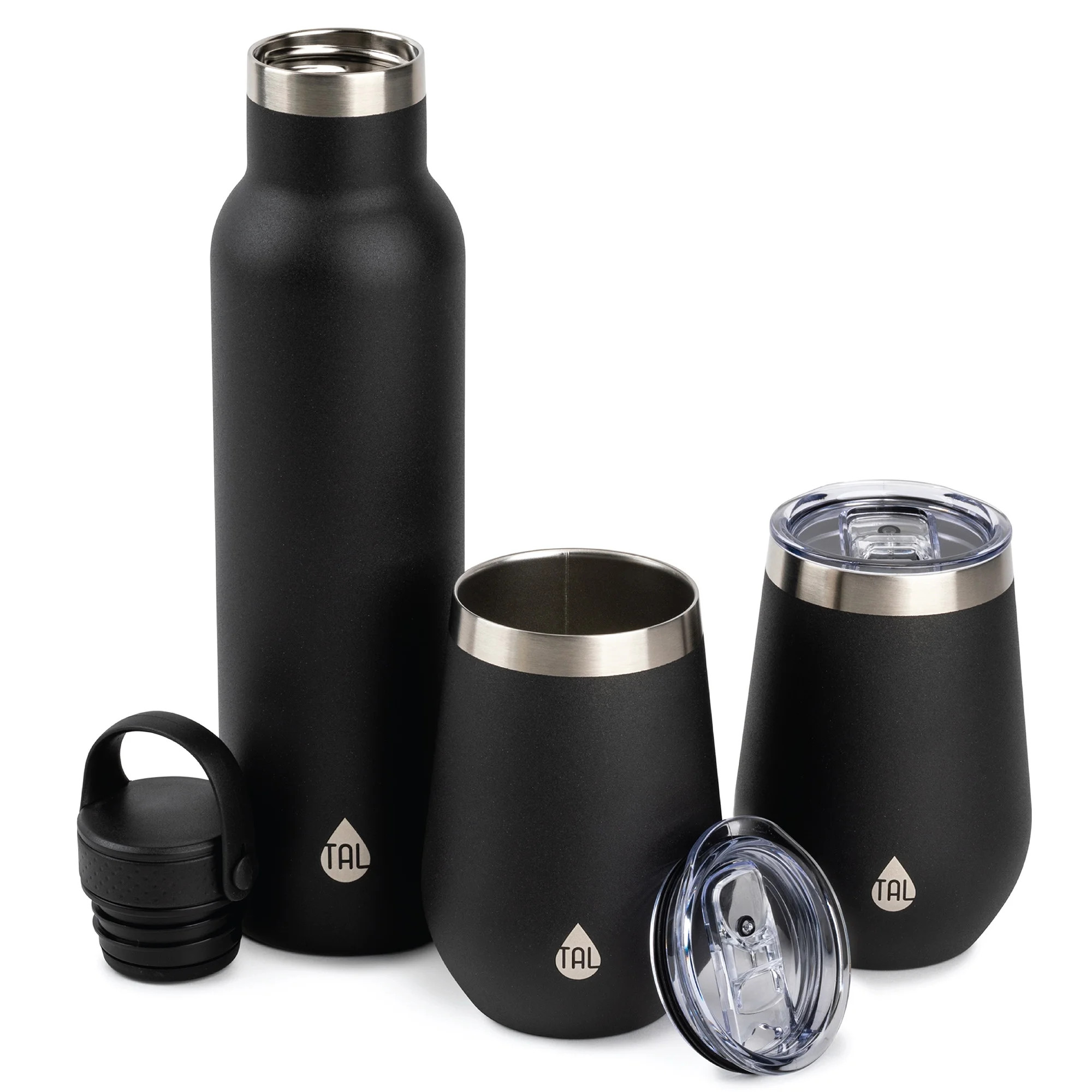 TAL Stainless Steel Ranger Wine Tumblers 26 fl oz. 3 Pack, Black | Walmart (US)