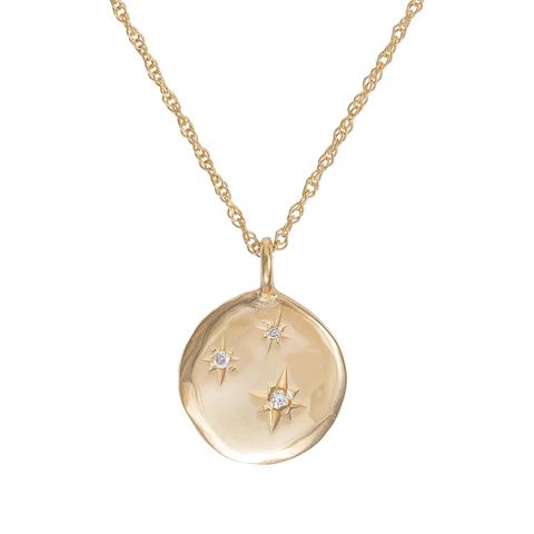 Stars In The Sky | Gold Three Diamond Disc Necklace | Chupi | Chupi