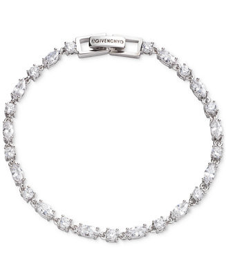 Silver-Tone Round & Marquise-Cut Cubic Zirconia Tennis Bracelet | Macy's