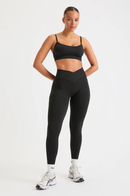SCULPT SEAMLESS WRAP WAIST SCRUNCH LEGGING - BLACK MARL | TALA (UK)