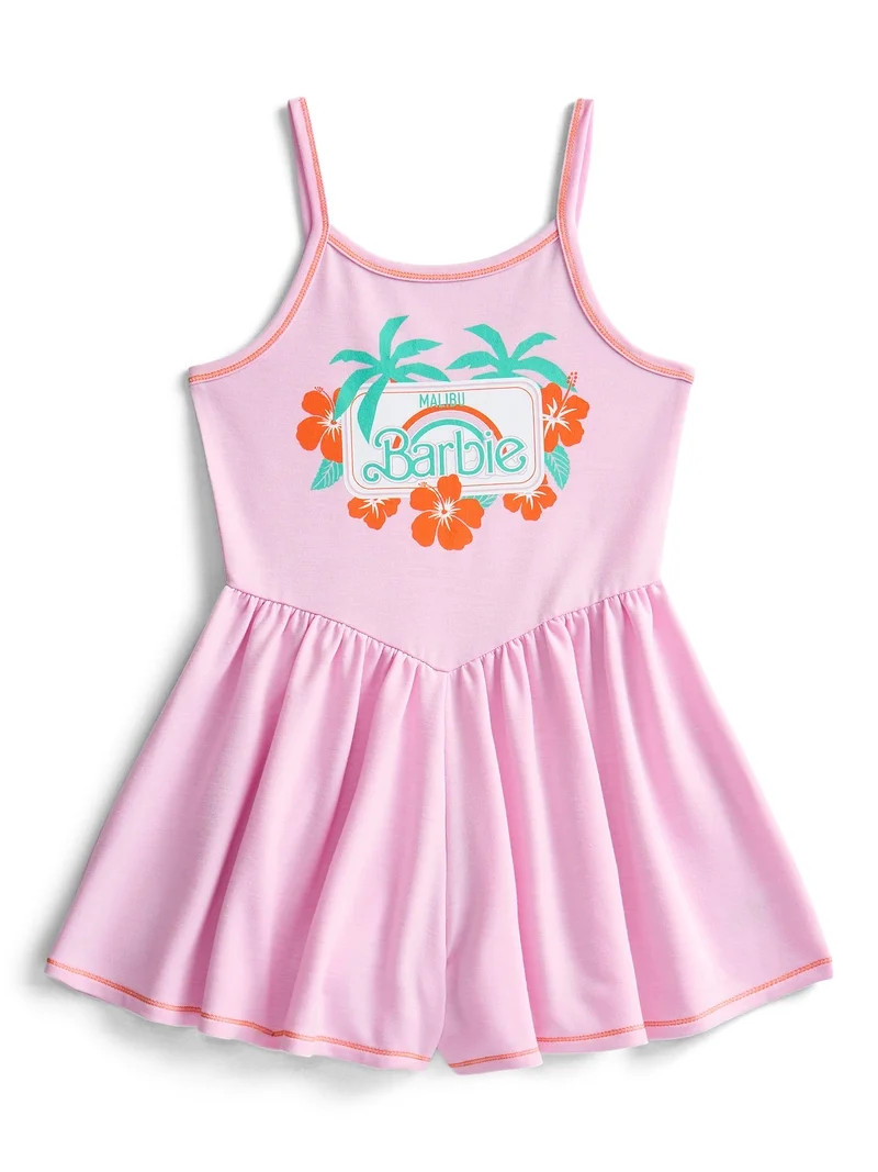 Barbie Girls Sleeveless Graphic Romper, Sizes 4-12 | Walmart (US)