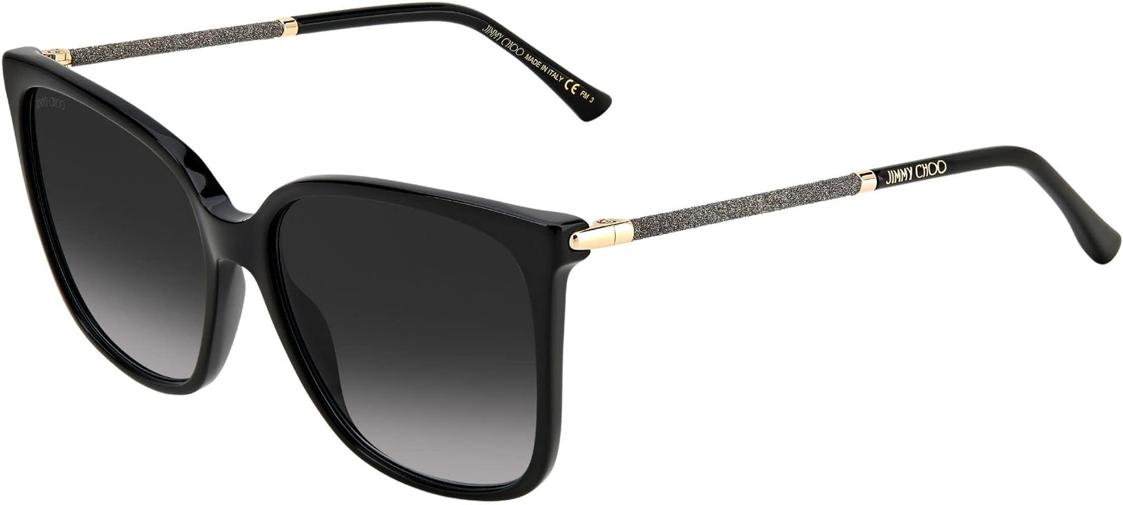 JIMMY CHOO SCILLA/S Black/Grey Shaded 57/17/140 women Sunglasses | Amazon (US)