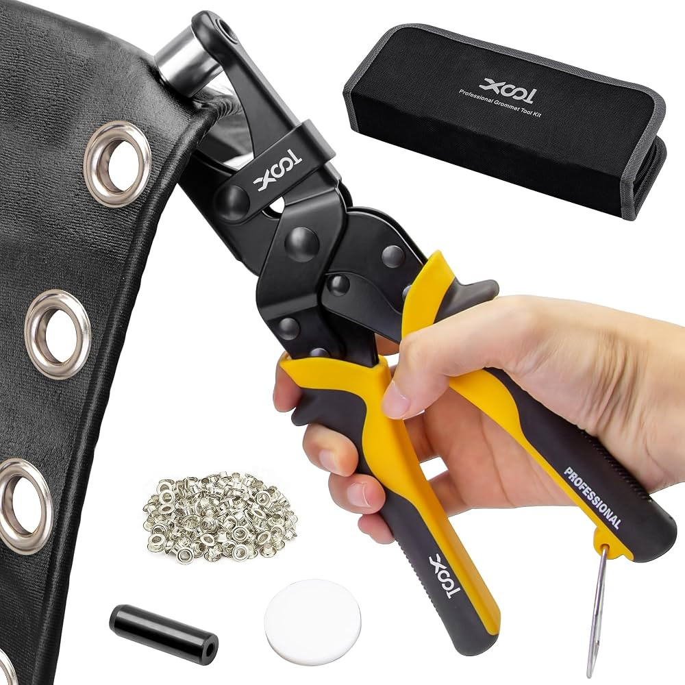 XOOL Grommet Tool Kit, 200PCS 3/8 inch 10mm Grommets, Leathercraft Punching Tool, for Canvas, Fab... | Amazon (US)