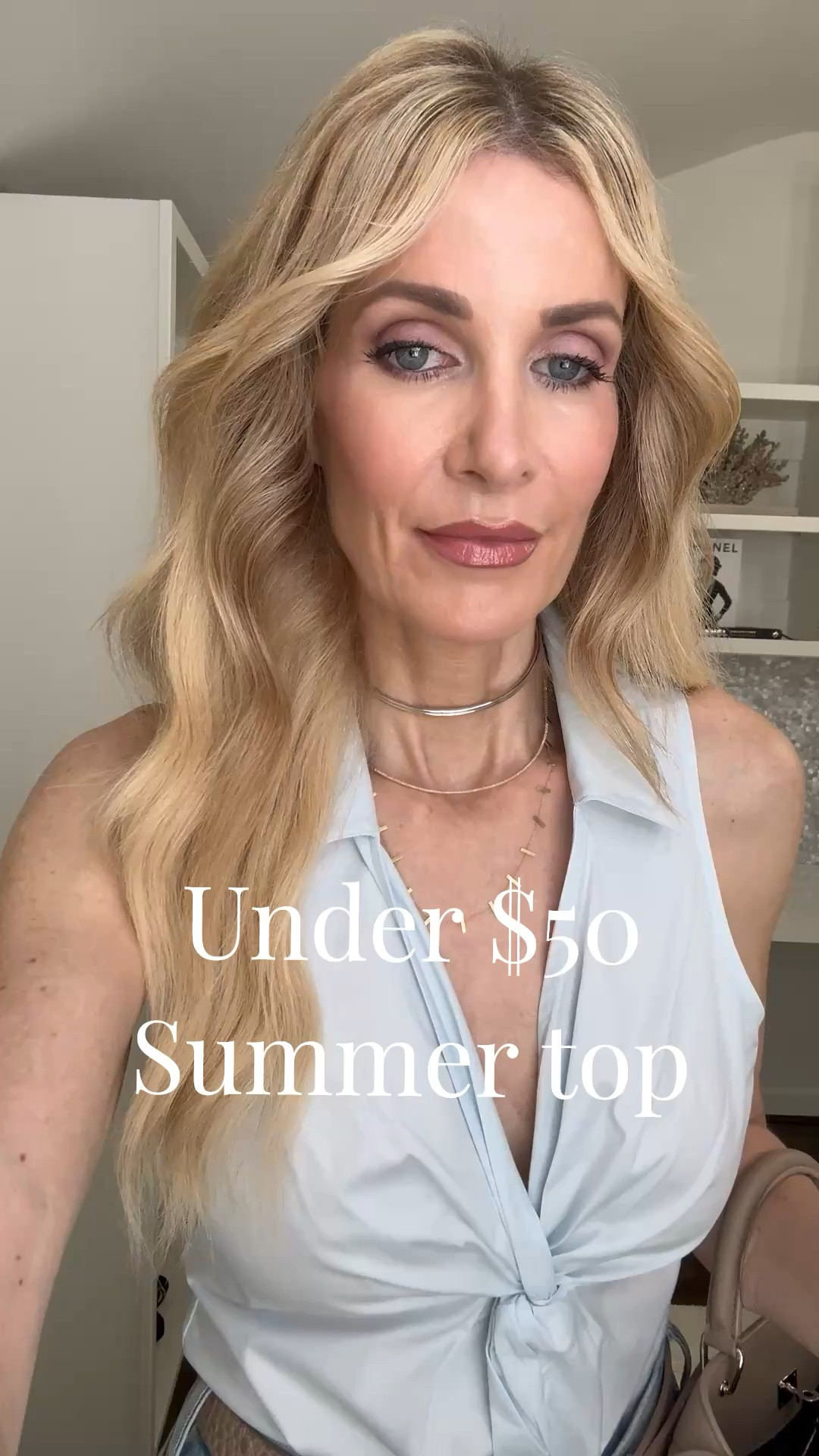 Outfit of the day 🤍 This $50 top is so flattering with the chic knot detail, and these viral MOTHER wide leg jeans give you that long, lean look ✨
I’m wearing an XS in the top and a 24 in the jeans, both fit TTS 

 #LTKootd #LTKSeasonal #LTKOver40