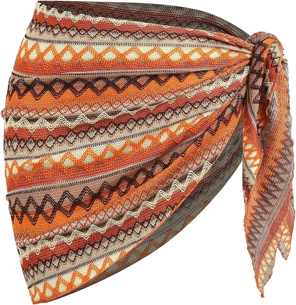 ZAFUL Sarong Coverups for Women Beach Vacation Fishnet See Thru Tie Side Bathing Suit Cover Up Mi... | Amazon (US)