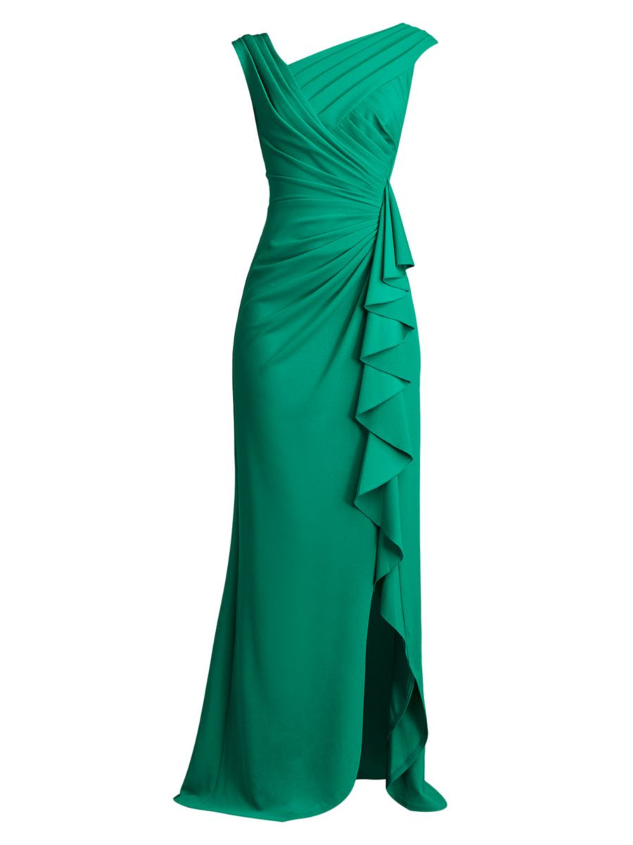 Shop Tadashi Shoji Gathered &amp; Ruffled Gown | Saks Fifth Avenue | Saks Fifth Avenue