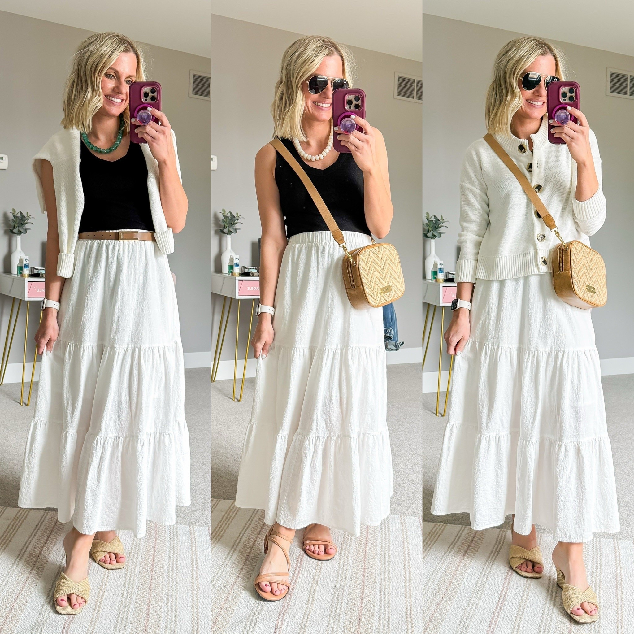 Mom friendly summer capsule white maxi skirt outfits.

#LTKPetite #LTKOver40 #LTKSeasonal