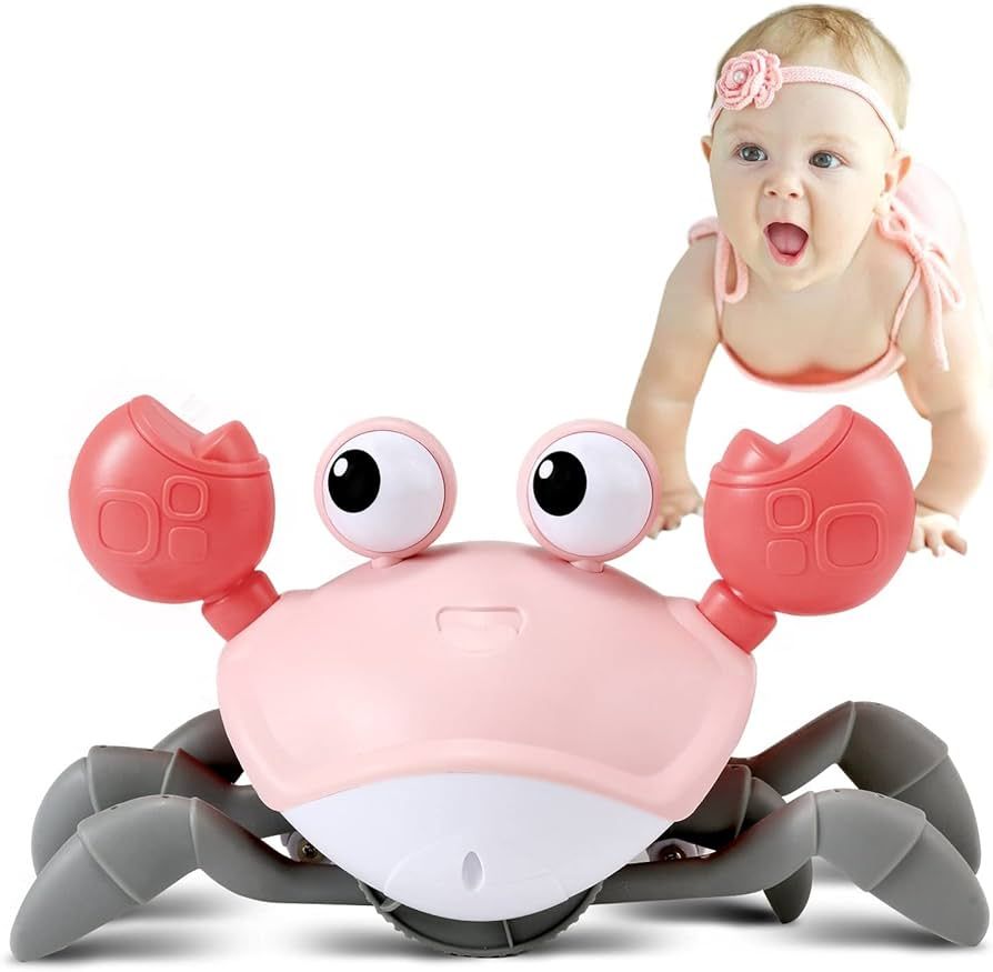 control future Baby Girl Toys Tummy Time: Pink Crawling Crab Babies Montessori Toy Learning 36 Mo... | Amazon (US)
