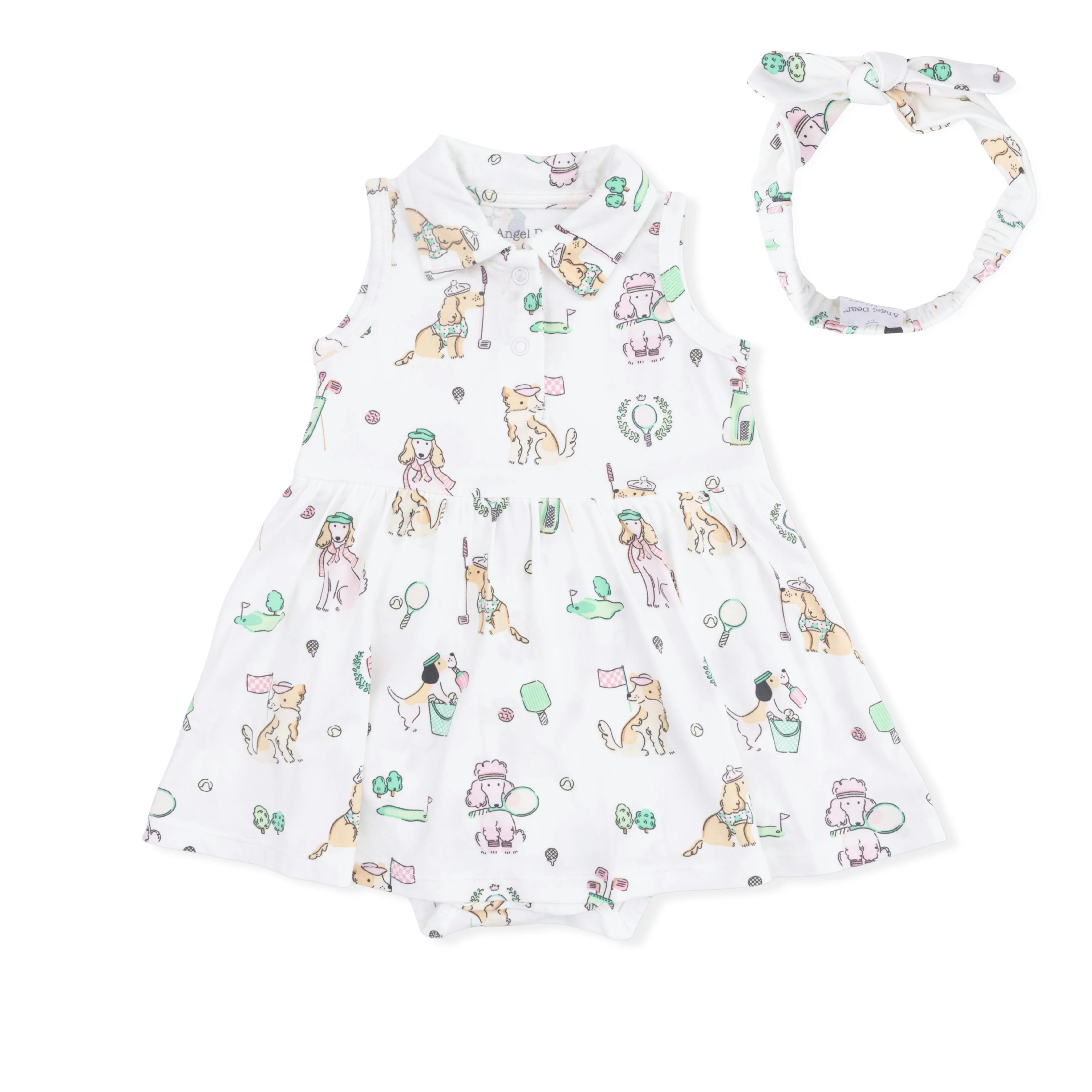 Country Club Dogs Pink - Polo Tennis Dress & Headband | Maisonette