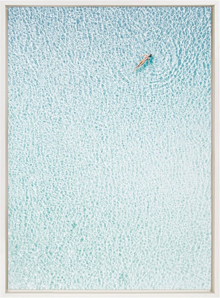 Sylvie Woman Floating Framed Canvas By Amy Peterson, 23x33 White, Calming Colorful Wall Decor For... | Amazon (US)