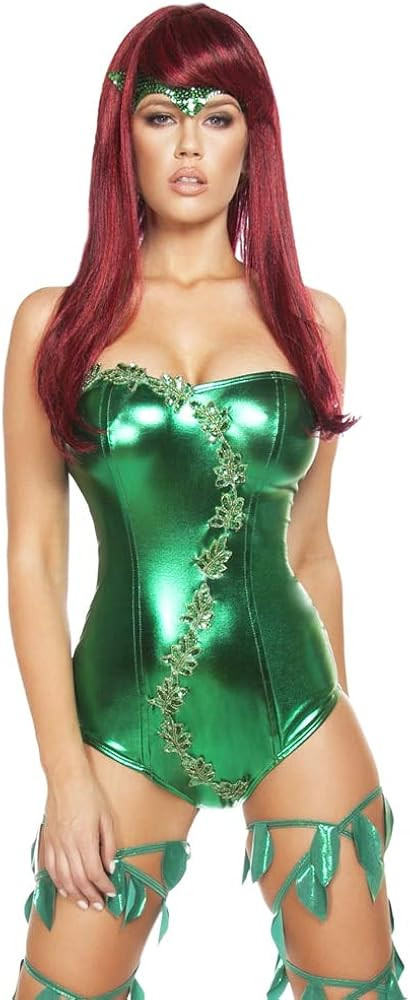 Women's Alluring Ivy Costume, Vixen of The Vines: Green Goddess Romper | Amazon (US)