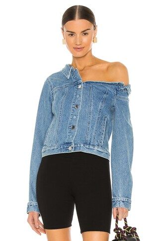 RtA Rebecca Jacket in Natural Blue from Revolve.com | Revolve Clothing (Global)