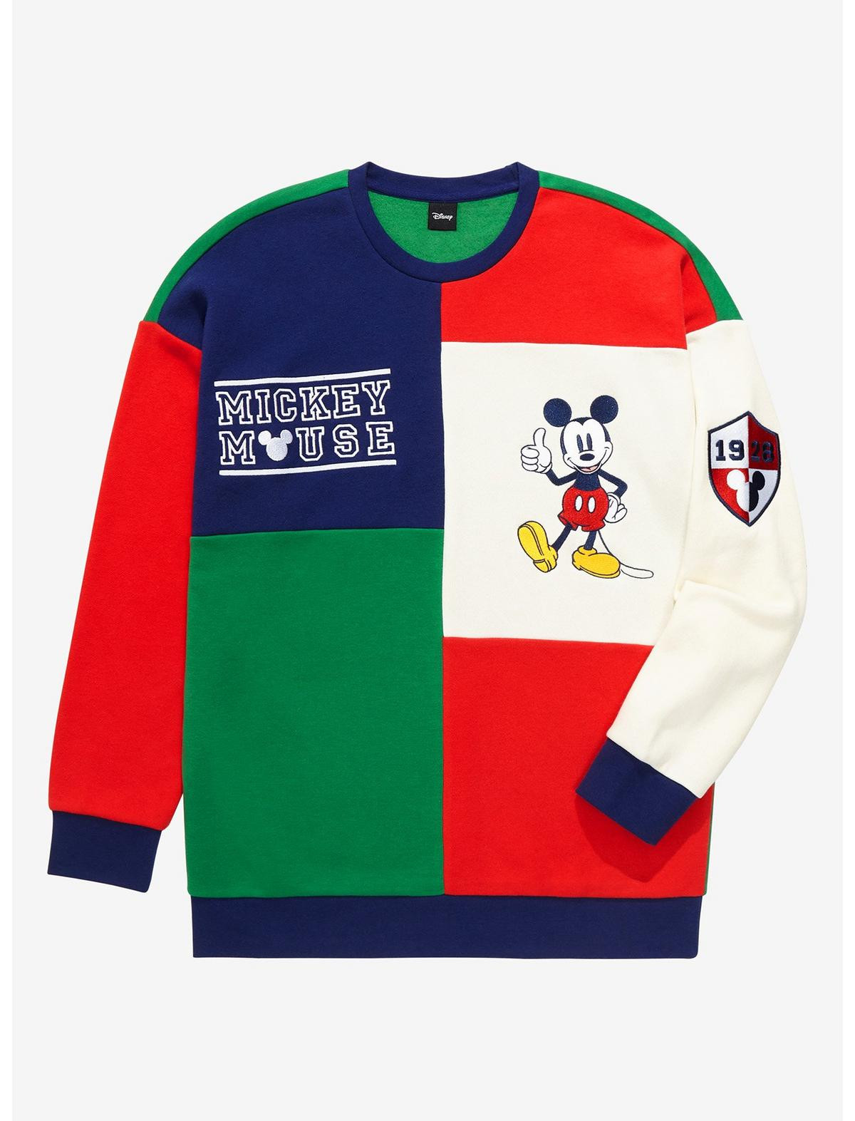 Disney Mickey Mouse Retro Color Block Crewneck - BoxLunch Exclusive | BoxLunch