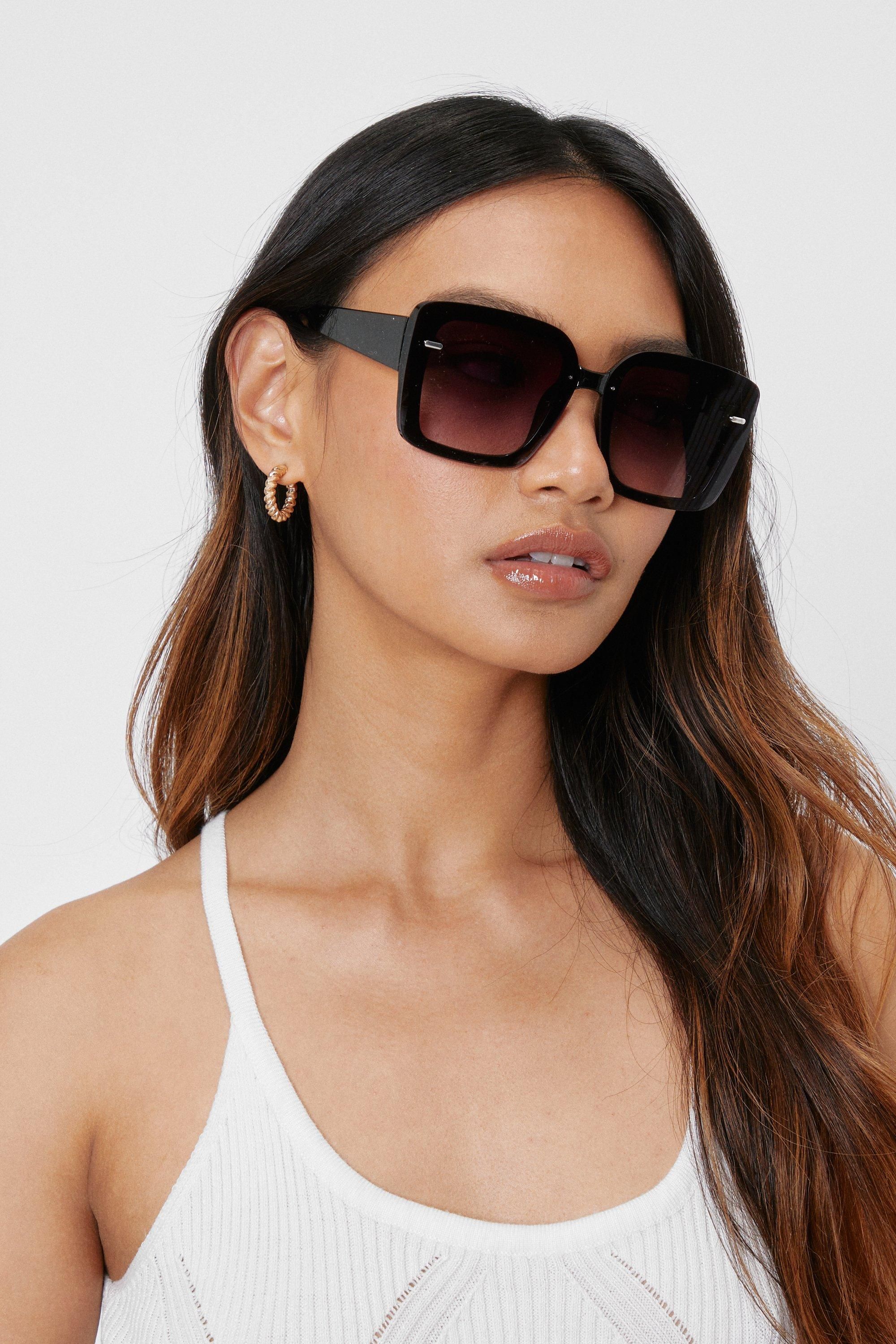 Oversized Square Thick Arm Sunglasses | Nasty Gal (US)