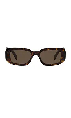 Prada Scultoreo Narrow Sunglasses in Tortoise & Brown from Revolve.com | Revolve Clothing (Global)