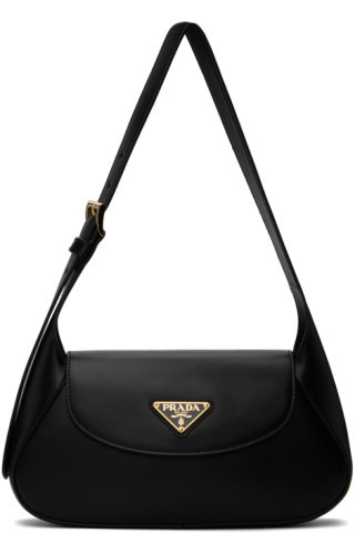Black Small Leather Shoulder Bag | SSENSE