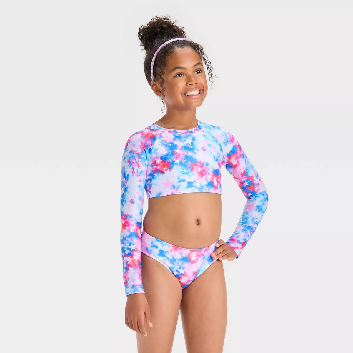 Girls' Americana Tie-Dye Rash Guard Bikini Set - Cat & Jack™ | Target