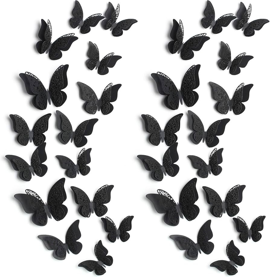 120 Pieces 3D Layered Butterfly Wall Decor Removable Butterfly Stickers Hollow Mural Decals Decor... | Amazon (CA)