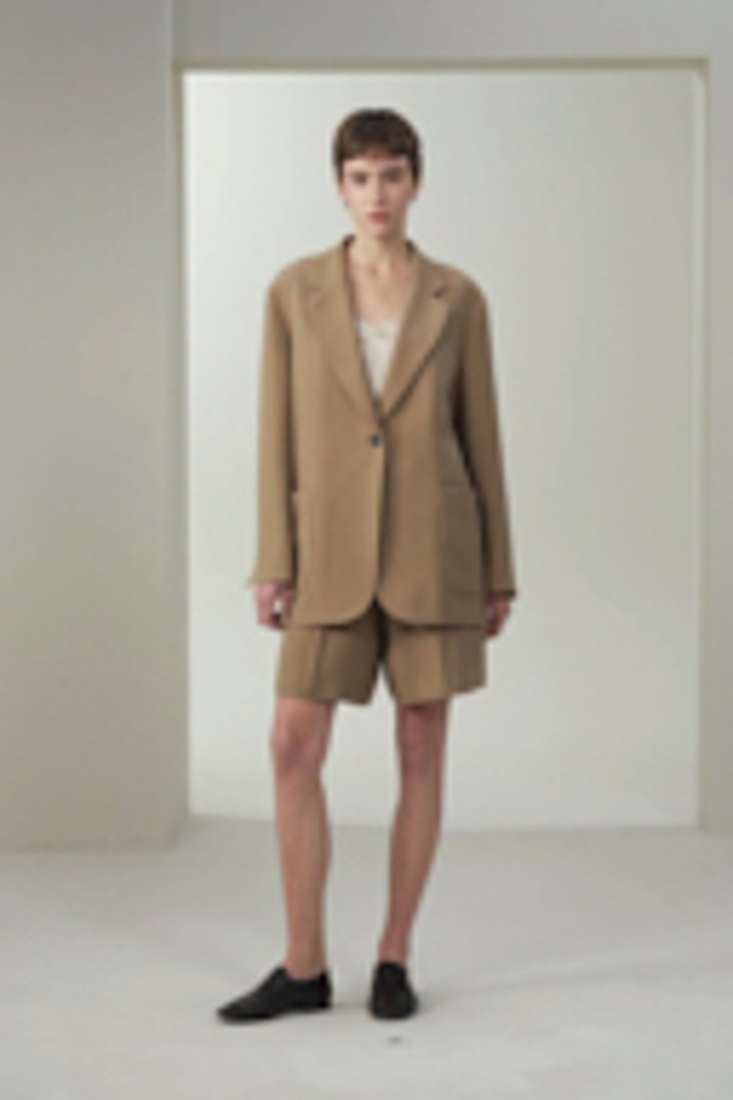 Single-Button Silk-Wool Blend Blazer | LILYSILK