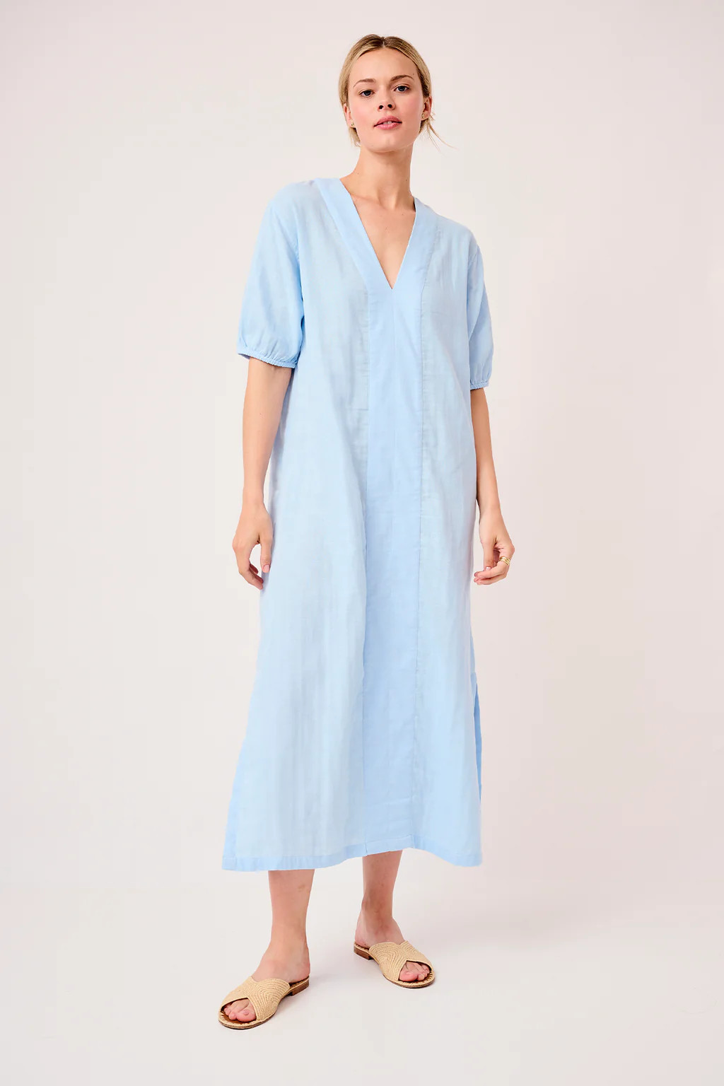 Gauze Caftan in Morning Blue | Lake Pajamas