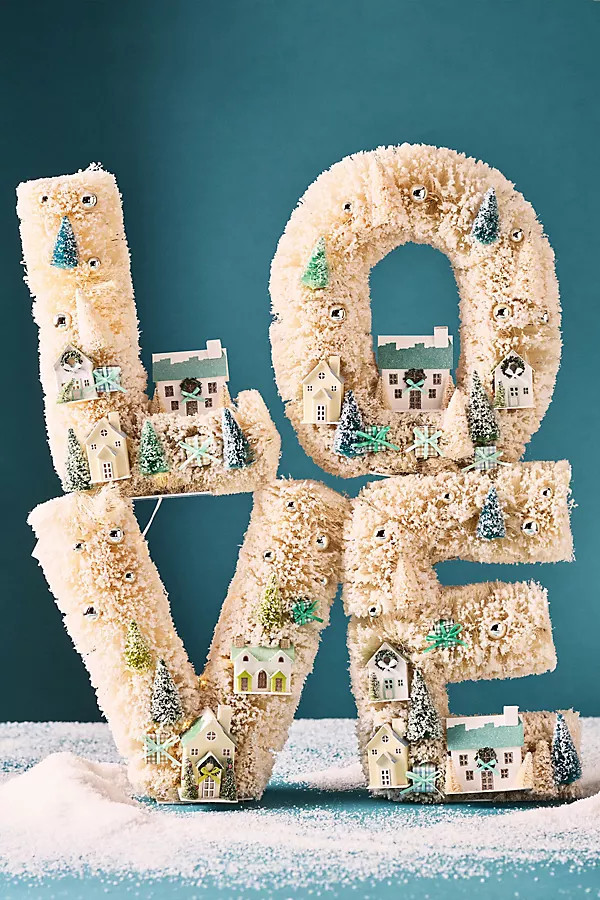Festive Sisal Light-Up Diorama | Anthropologie (US)