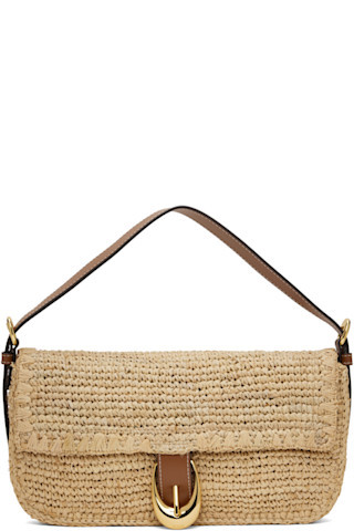 Staud - Tan Harlow Raffia Bag | SSENSE