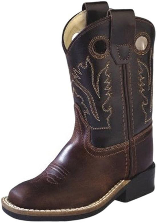 Old West Toddler-Boys' Barnwood Cowboy Boot Square Toe - Bsi1872t | Amazon (US)
