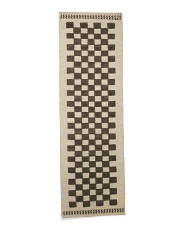 Wool Blend 2x8 Hand Knotted Checkered Runner | Marshalls