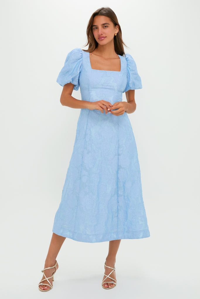 Ice Blue Jacquard Inez Maxi Dress | Tuckernuck (US)