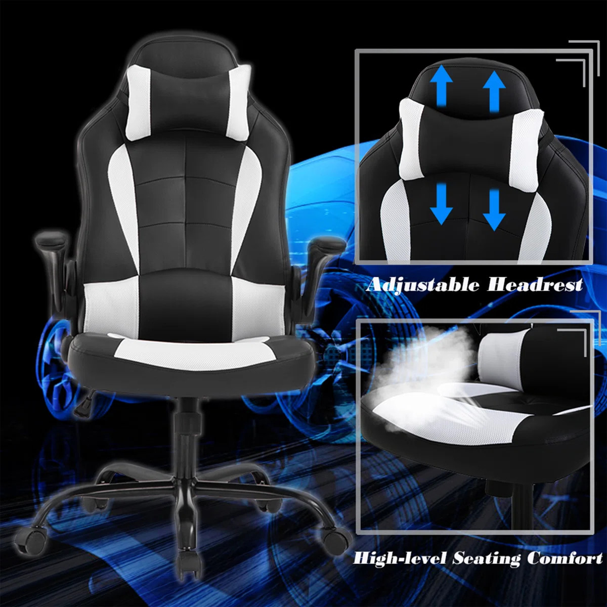 Gaming Chair Height Adjustable PC Gaming Chair Computer Chair Swivel Rolling Desk Chair | Wayfair North America