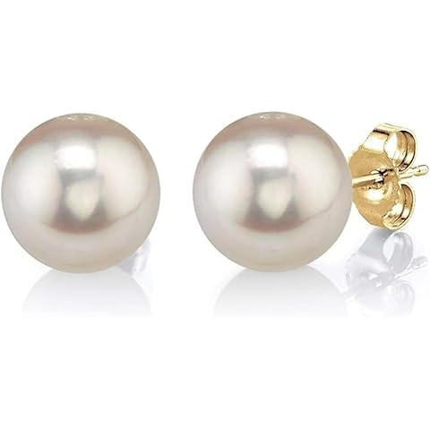 PAVOI 14K Gold Plated 925 Sterling Silver AAA+ Quality Handpicked Freshwater Cultured Stud Pearl ... | Amazon (US)