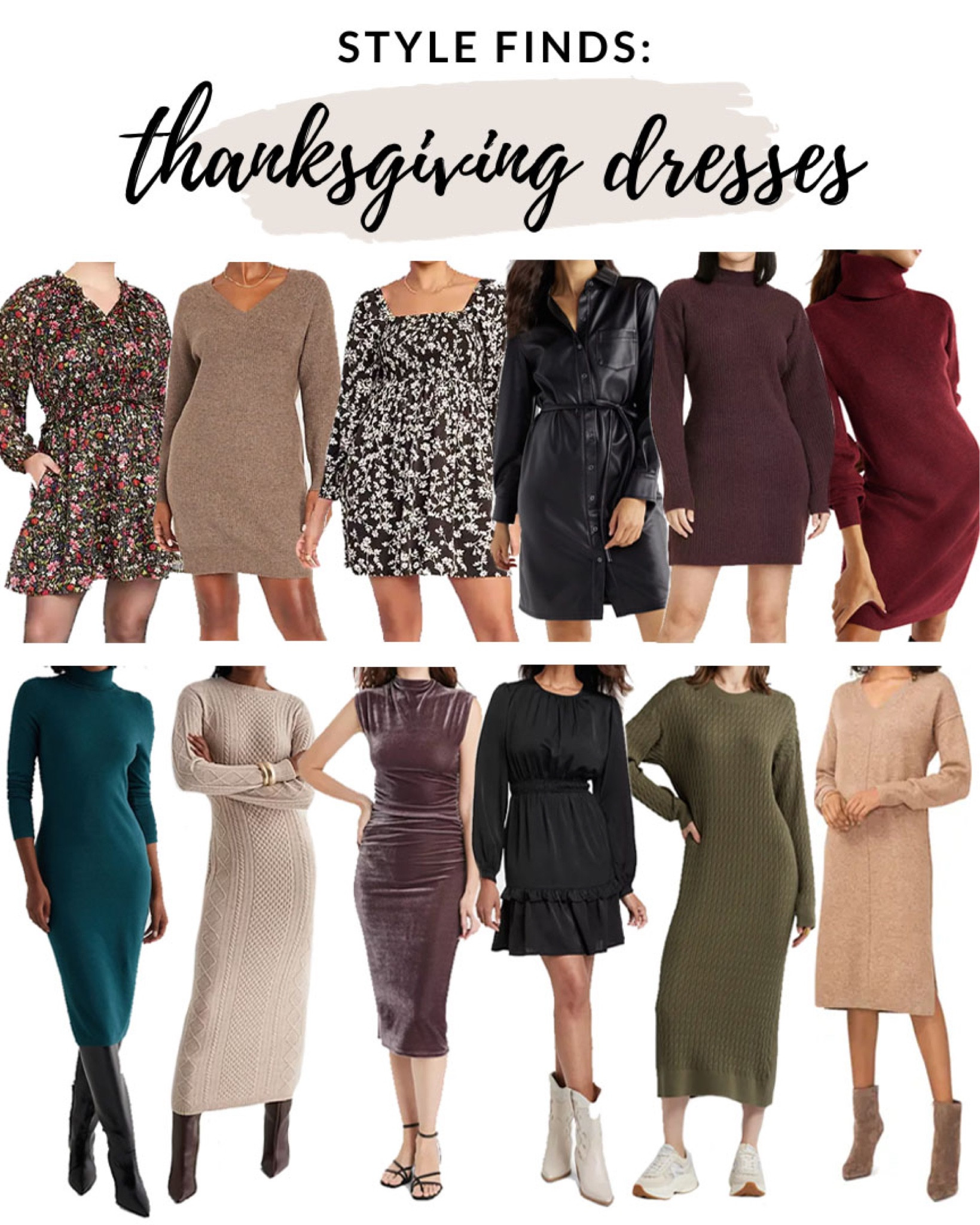 Cute Thanksgiving dresses whether you’re keeping it casual or dressing up! 

#thanksgiving 

Thanksgiving dress. Plaid fall dress. Fall floral dress. Fall sweater dress. Faux leather button down dress. Turtleneck sweater dress. Walmart fall dress. Maxi sweater dress. Cable knit sweater dress. Velvet dress. Holiday dress  

#LTKfindsunder100 #LTKstyletip #LTKHoliday