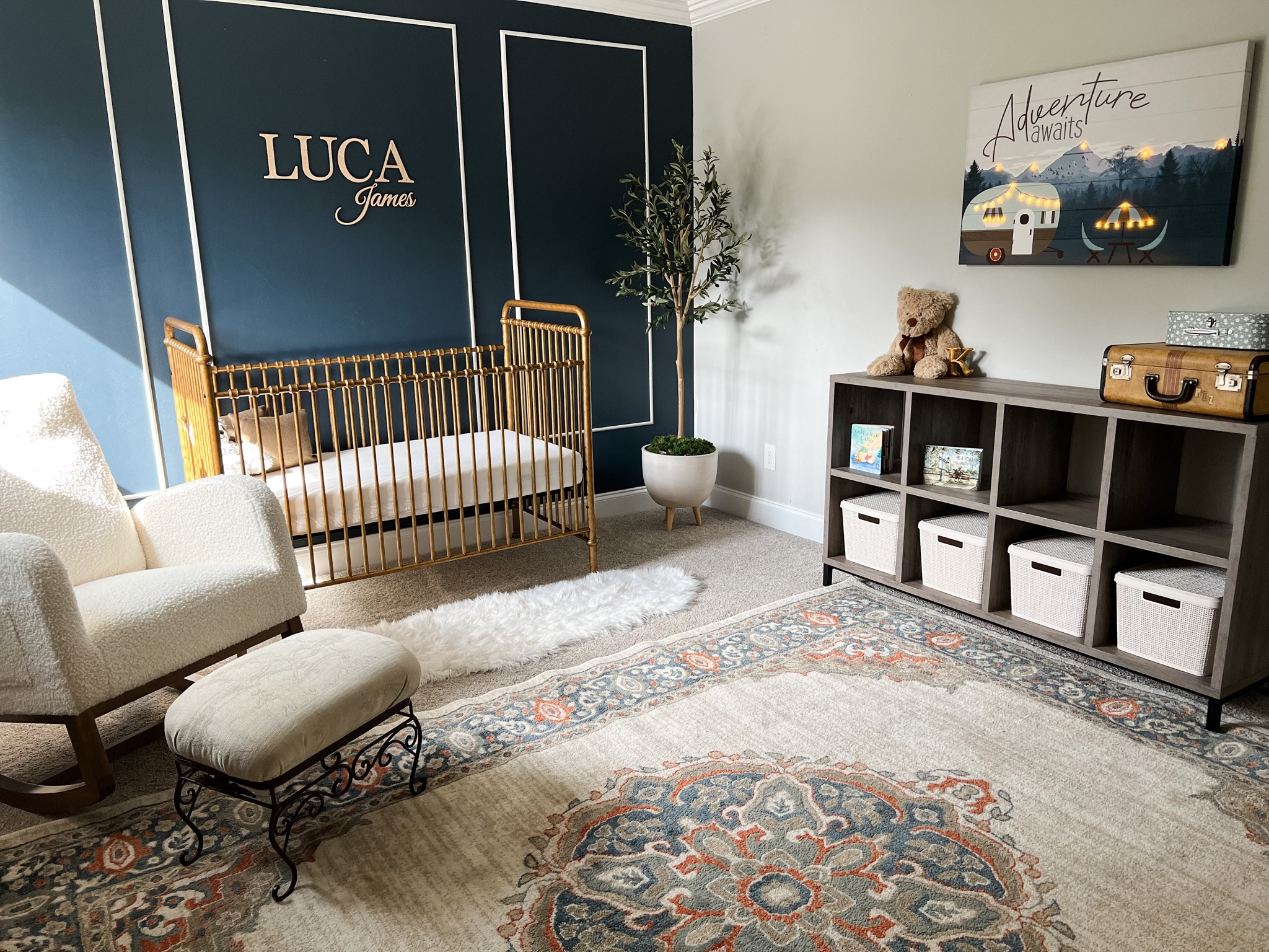 Moody, mid-century modern baby nursery 

#LTKFind #LTKhome #LTKbaby