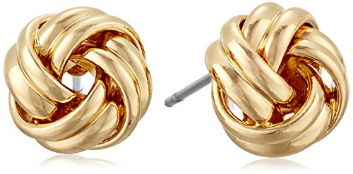 Anne Klein Women's Pierced Earrings Knot Stud, Gold, One Size | Amazon (US)