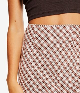 Plaid High-Waisted Slip Midi Skirt | Aeropostale