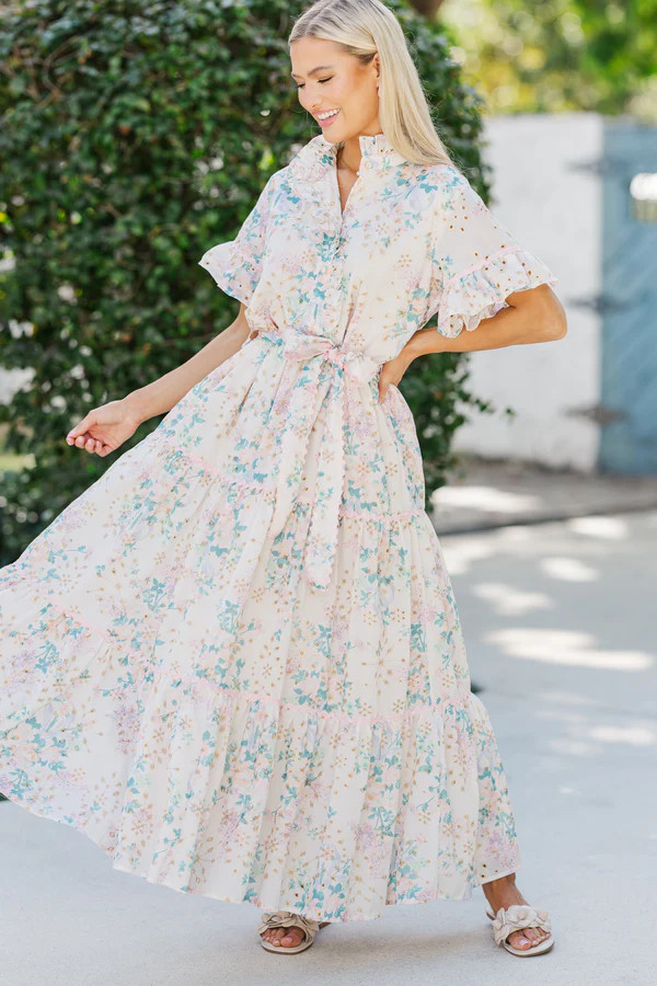 The Victorious Cream Eyelet Maxi Dress | The Mint Julep Boutique