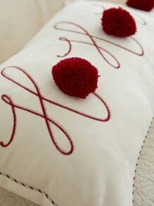 1pc Christmas Letter "HOHOHO" Embroidery Ball Decorative Pillow Cover, Suitable For Indoor Decora... | SHEIN