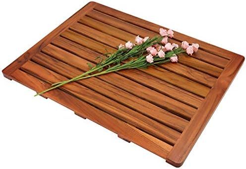 Utoplike Teak Wood Bath Mat, Shower Mat Non Slip for Bathroom, Wooden Floor Mat Square Large for ... | Amazon (US)