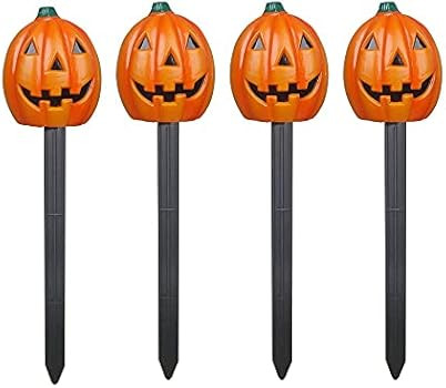 Vanthylit UL Certified 4PK Halloween Pathway Light with 20LT Clear Bulbs Lights Pumpkin Stakes Li... | Amazon (US)