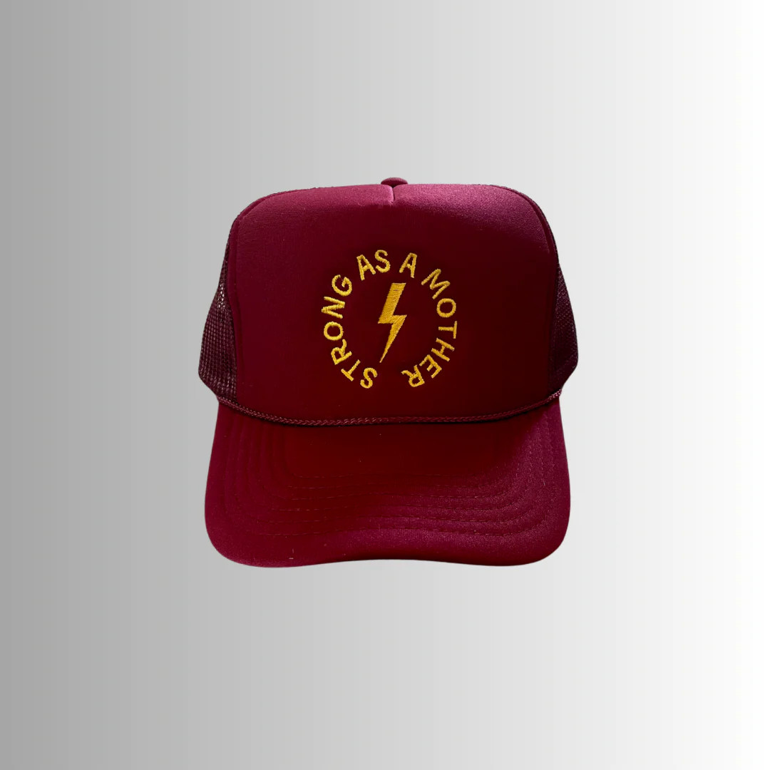 Strong as a mother®  Embroidered Trucker Hat - Burgundy | Mother Hats