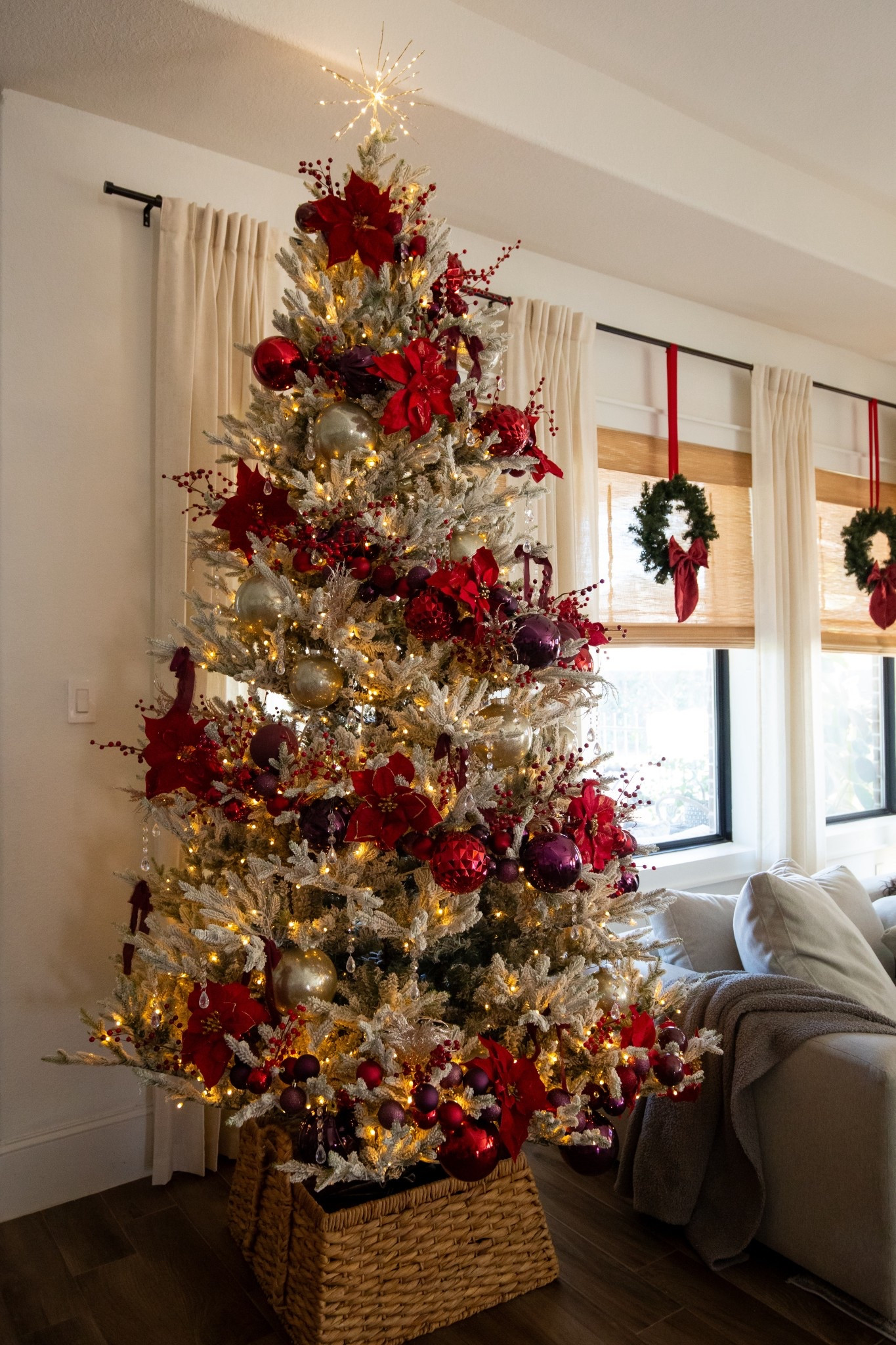 Burgundy swirl Christmas tree decorations 

#LTKHome #LTKHoliday