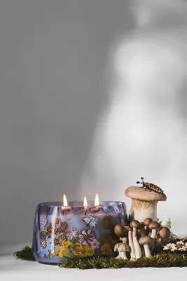 Nathalie Lete Woody Leather & Leaves Glass Candle | Anthropologie (US)