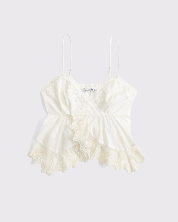 Babydoll Lace-Trim Cami | Abercrombie & Fitch (US)