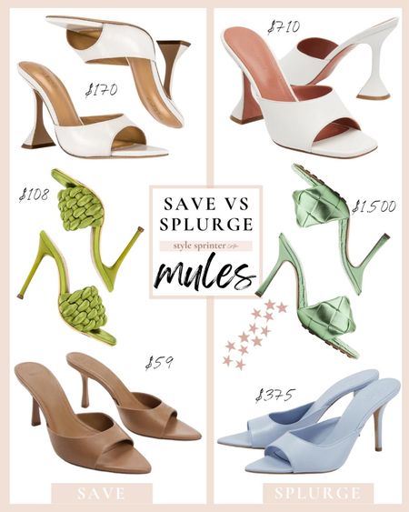 Mules for spring - save vs splurge 💖 Amina Muaddi, Gia Bordhini, and Mango shoes 

#LTKFind #LTKshoecrush #LTKSeasonal