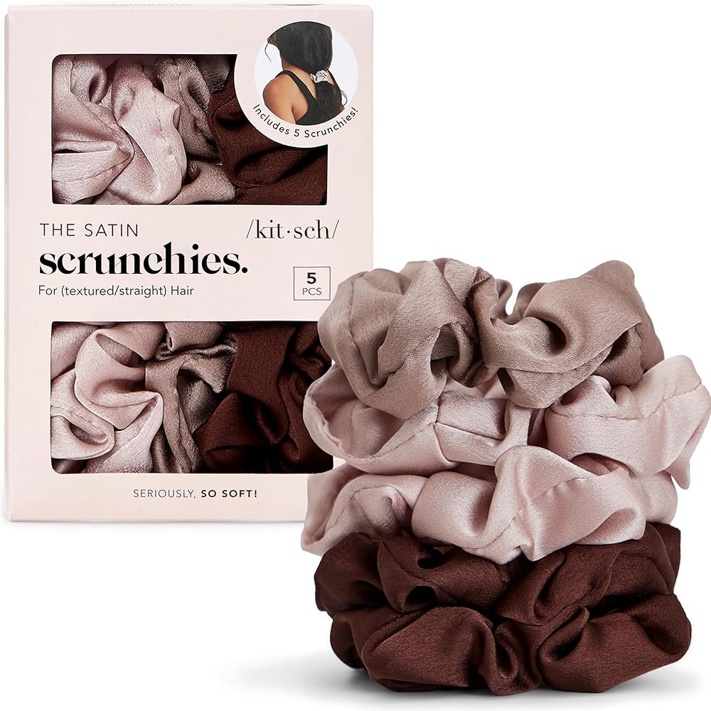 Kitsch Satin Scrunchies for Women - Softer Than Silk Scrunchies | Hair Ties No Damage for Frizz-F... | Amazon (US)