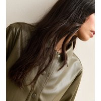 Women's Green Faux Leather Relaxed Long Sleeve Shirt New Look | New Look (UK)